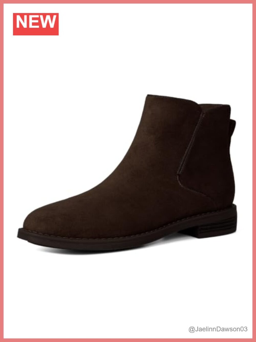 Women's Faux Leather Low Heel Ankle Boots Round Toe Side Zip Booties